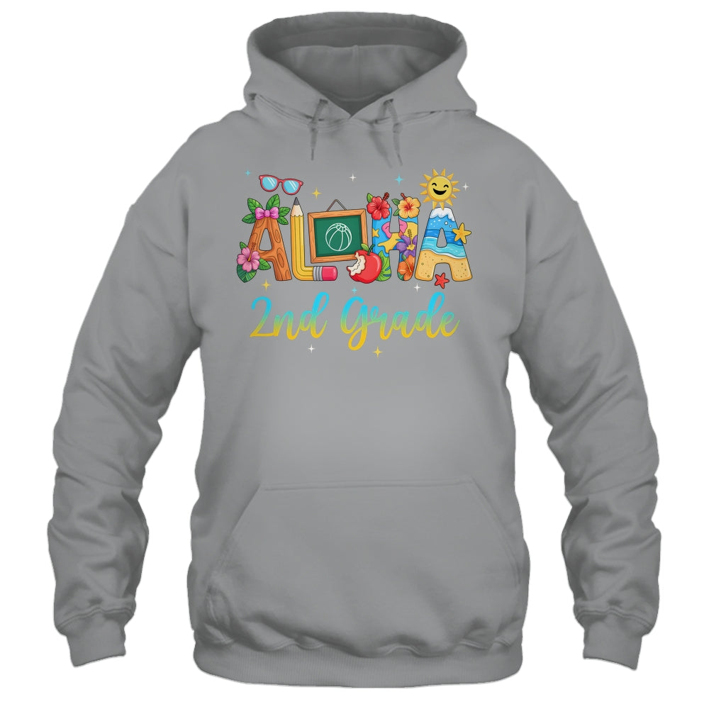 Aloha 2nd Grade Teacher Life Summer Vacation School Beach Shirt & Tank Top | teecentury