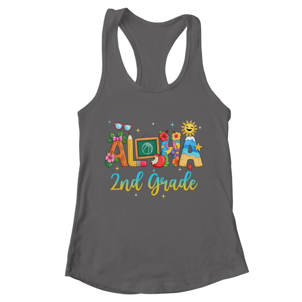 Aloha 2nd Grade Teacher Life Summer Vacation School Beach Shirt & Tank Top | teecentury