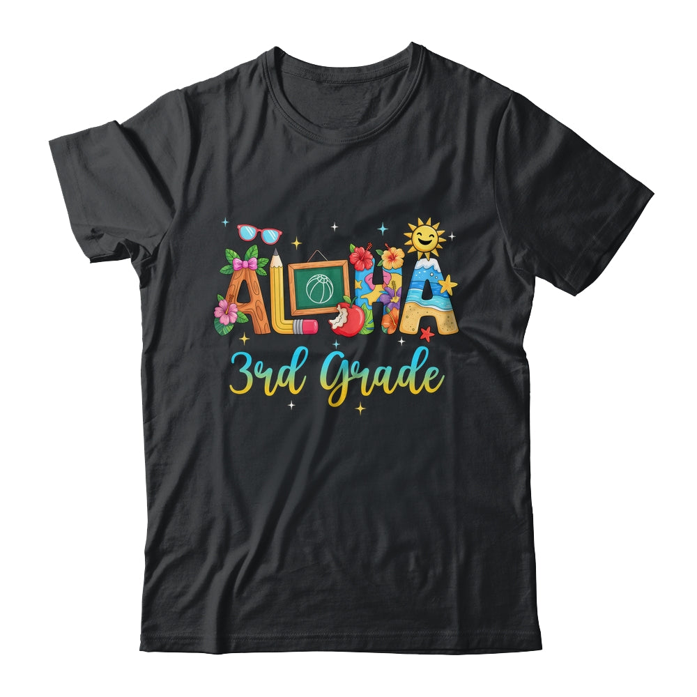 Aloha 3rd Grade Teacher Life Summer Vacation School Beach Shirt & Tank Top | teecentury
