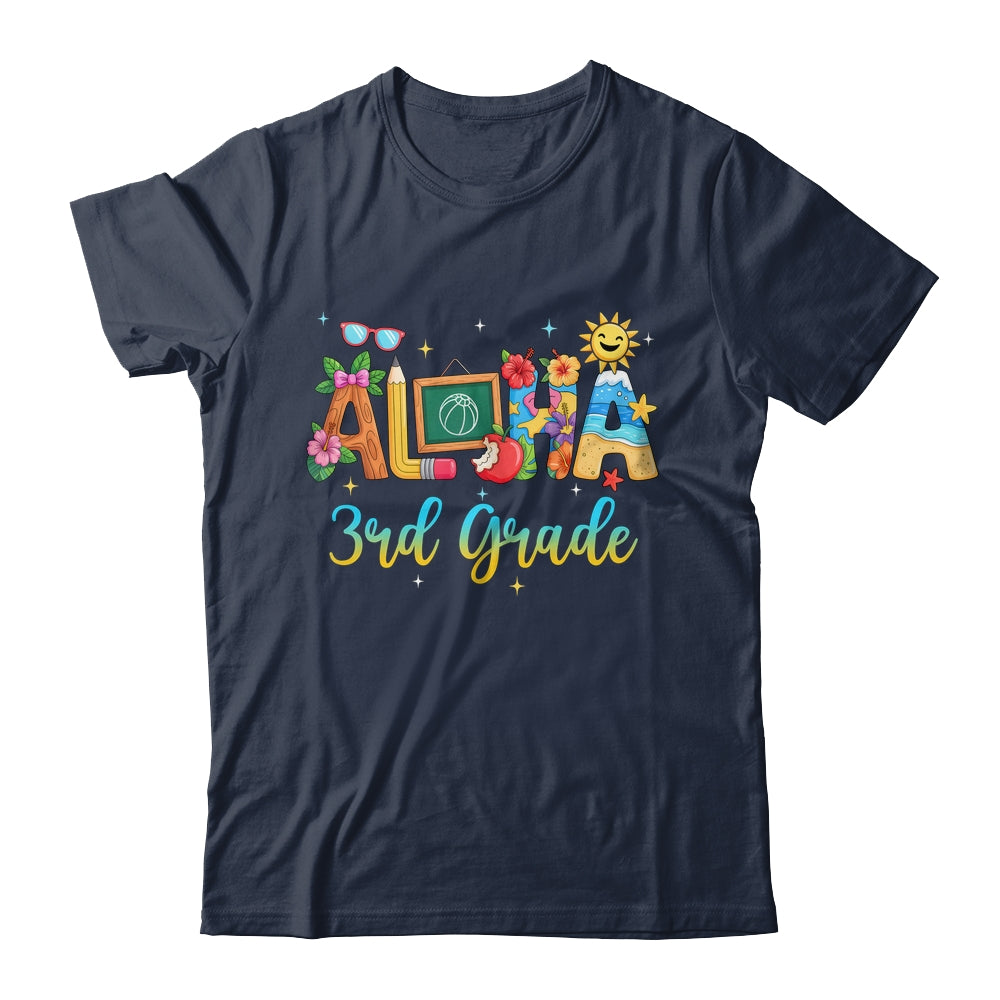 Aloha 3rd Grade Teacher Life Summer Vacation School Beach Shirt & Tank Top | teecentury
