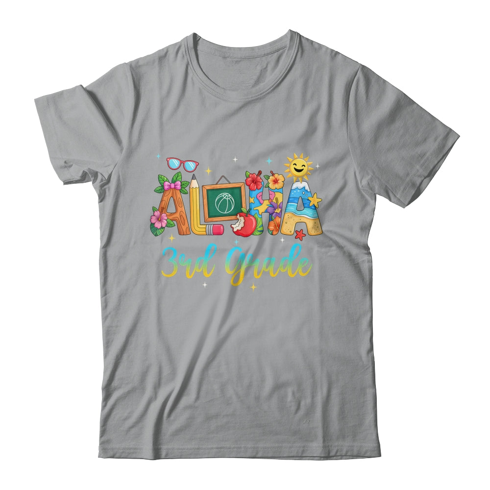 Aloha 3rd Grade Teacher Life Summer Vacation School Beach Shirt & Tank Top | teecentury