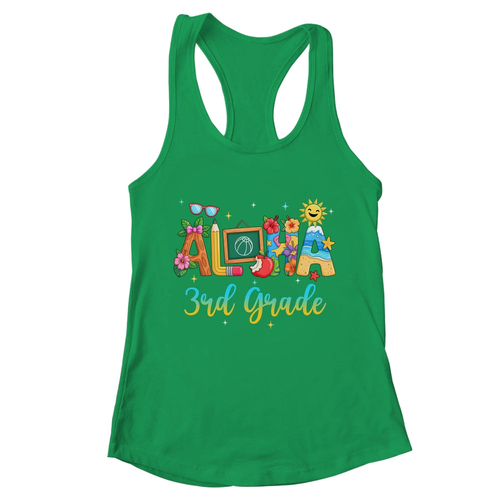 Aloha 3rd Grade Teacher Life Summer Vacation School Beach Shirt & Tank Top | teecentury