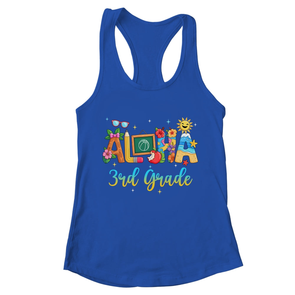 Aloha 3rd Grade Teacher Life Summer Vacation School Beach Shirt & Tank Top | teecentury