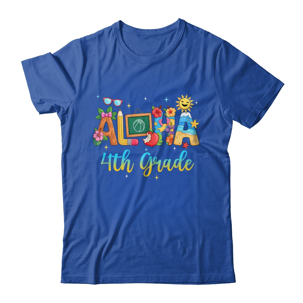 Aloha 4th Grade Teacher Life Summer Vacation School Beach Shirt & Tank Top | teecentury