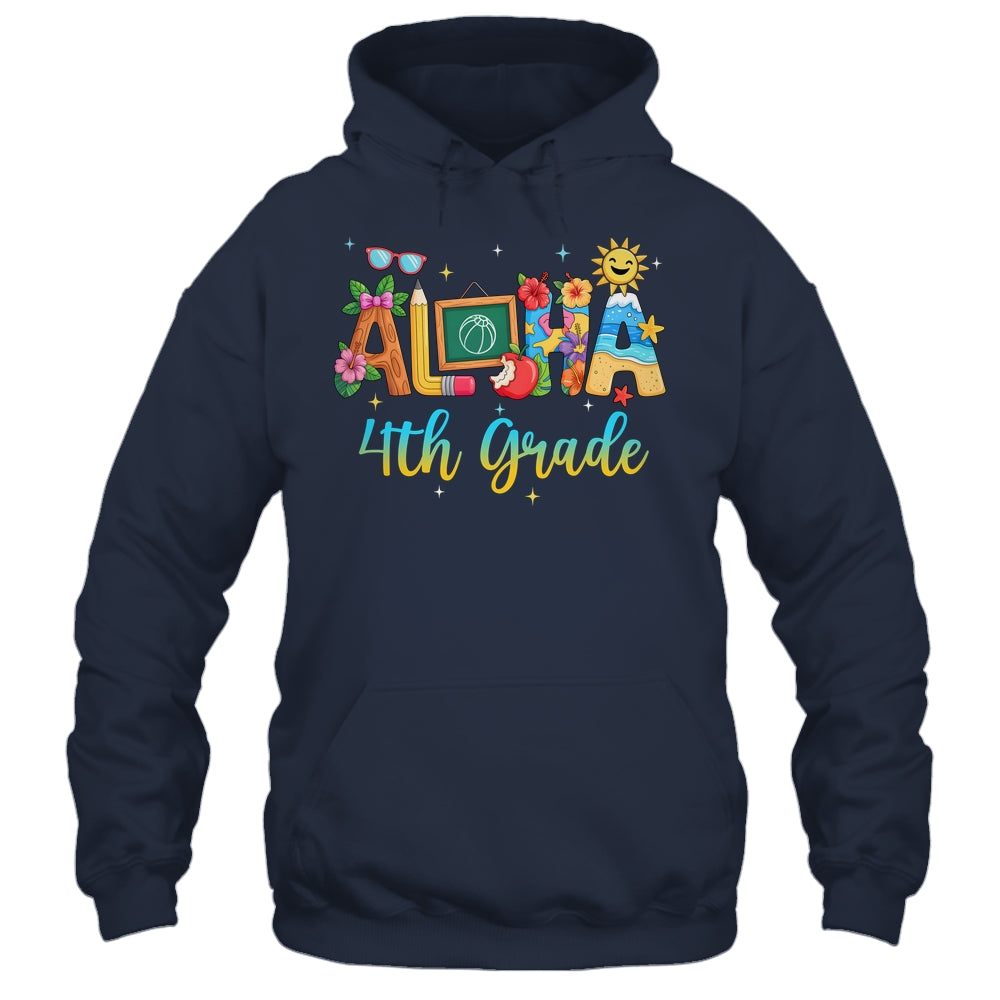 Aloha 4th Grade Teacher Life Summer Vacation School Beach Shirt & Tank Top | teecentury