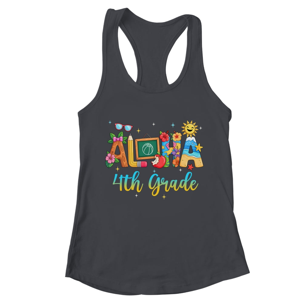 Aloha 4th Grade Teacher Life Summer Vacation School Beach Shirt & Tank Top | teecentury