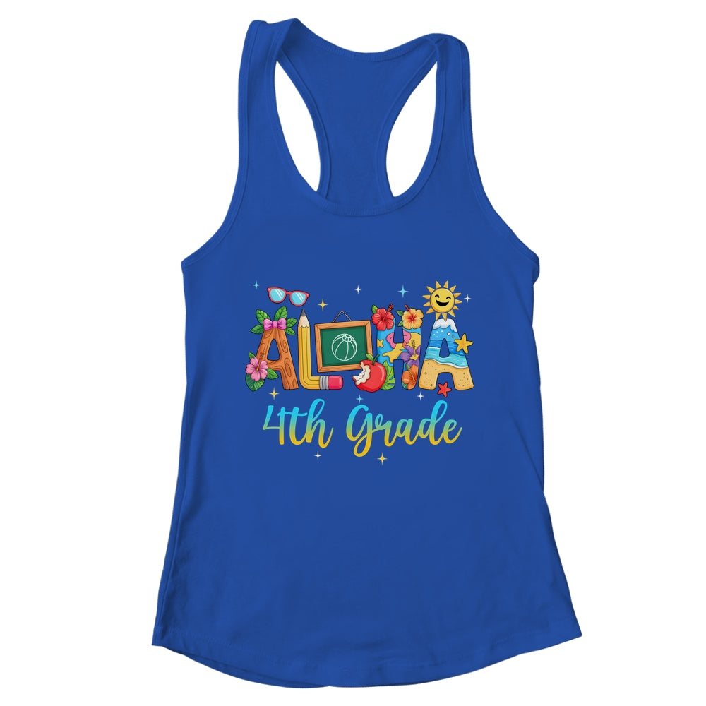 Aloha 4th Grade Teacher Life Summer Vacation School Beach Shirt & Tank Top | teecentury