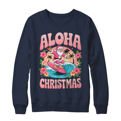 Aloha Christmas Santa Claus Surfing Hawaiian Mele Kalikimaka Shirt & Sweatshirt | teecentury