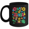 Aloha Hawaii Boho Retro Shaka Hibiscus Vacation Trip Summer Mug | teecentury