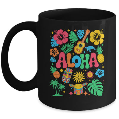 Aloha Hawaii Boho Retro Shaka Hibiscus Vacation Trip Summer Mug | teecentury