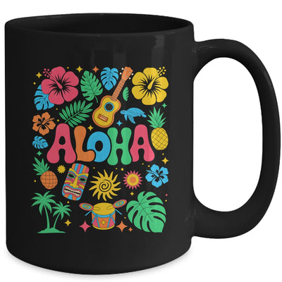 Aloha Hawaii Boho Retro Shaka Hibiscus Vacation Trip Summer Mug | teecentury
