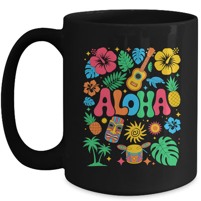 Aloha Hawaii Boho Retro Shaka Hibiscus Vacation Trip Summer Mug | teecentury