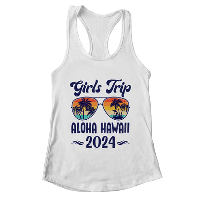 Aloha Hawaii Girls Trip Beach Vacation 2024 Matching Group Shirt & Tank Top | teecentury