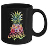 Aloha Hawaiian Pineapple Hibiscus Hawaii Flowers Girl Women Mug | teecentury