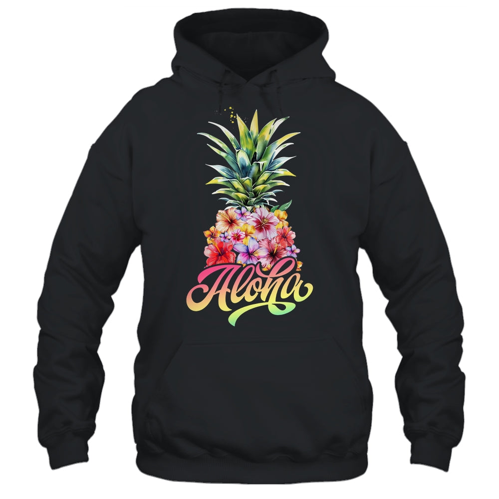 Aloha Hawaiian Pineapple Hibiscus Hawaii Flowers Girl Women Shirt & Tank Top | teecentury