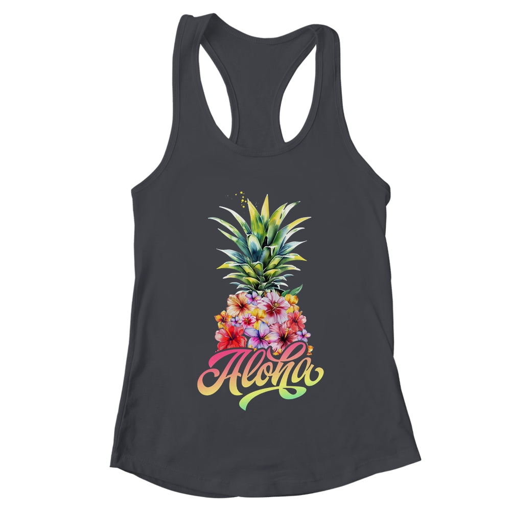 Aloha Hawaiian Pineapple Hibiscus Hawaii Flowers Girl Women Shirt & Tank Top | teecentury