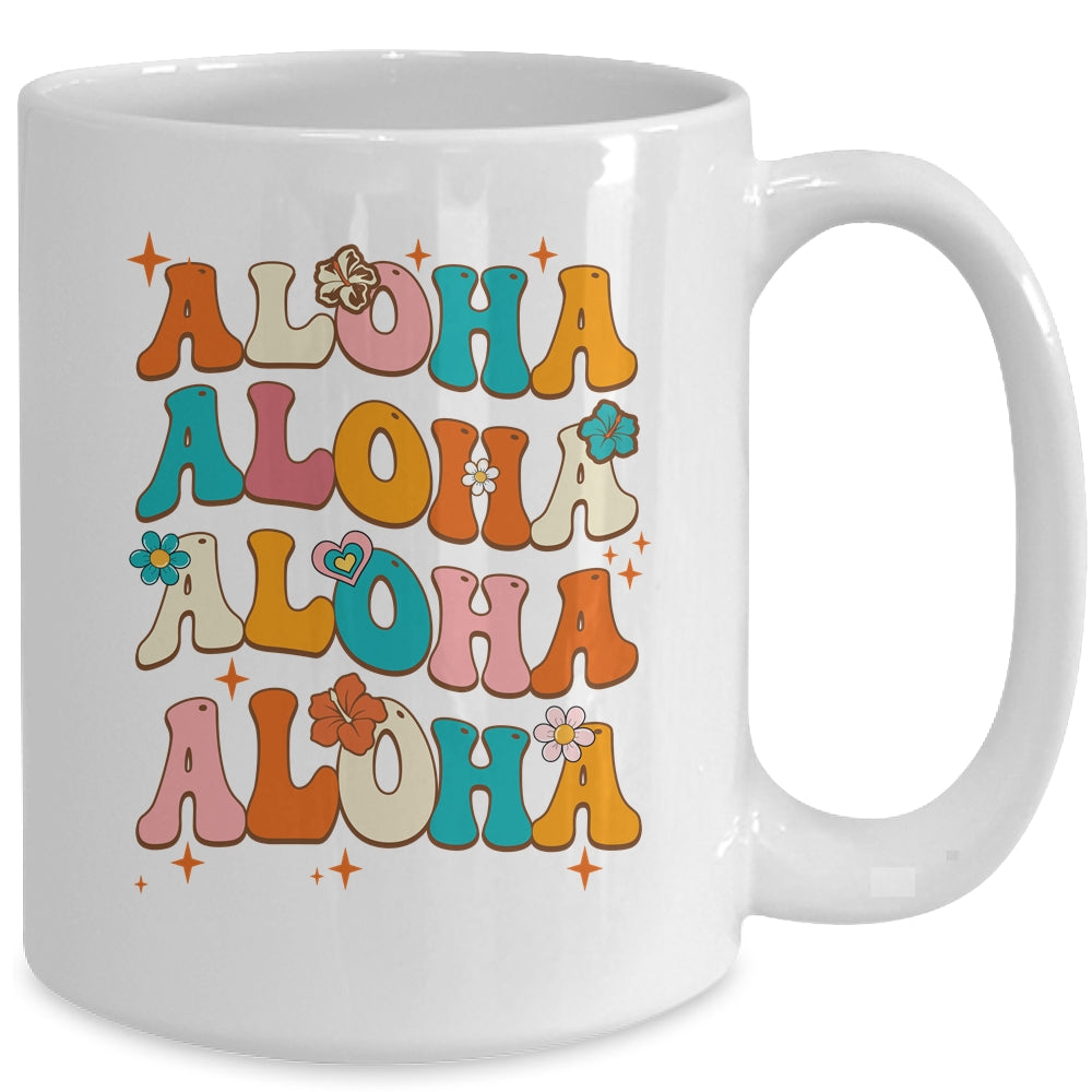 Aloha Hawaiian Vintage Hawaii Vacation Women Girls Groovy Mug | teecentury