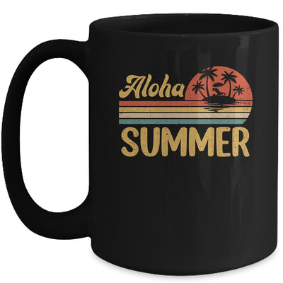 Aloha Summer Vintage Teacher Last Day Of School Vacation Mug | teecentury