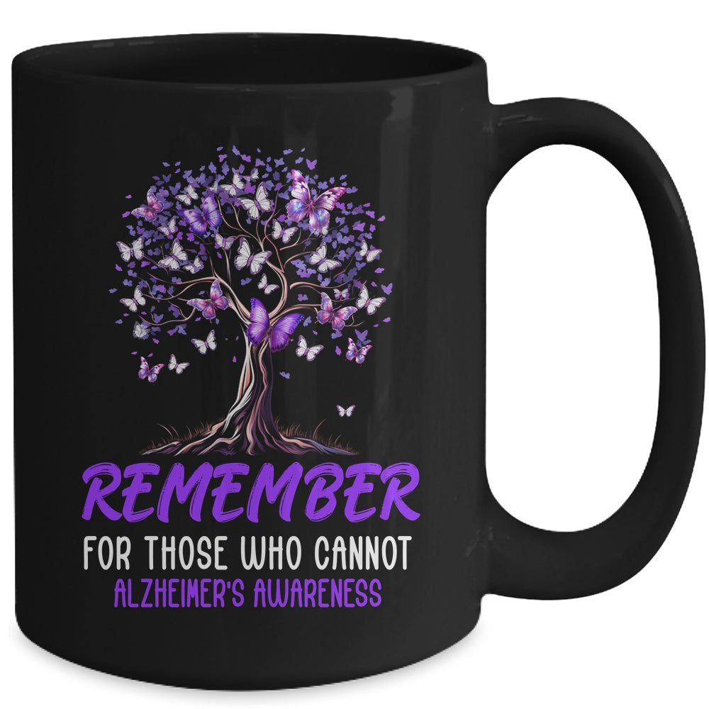 Alzheimer Awareness Tree For Men Women Purple Butterfly Mug | teecentury