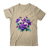 Alzheimer Purple Floral Pansy Dementia Alzheimer's Awareness Shirt & Tank Top | teecentury