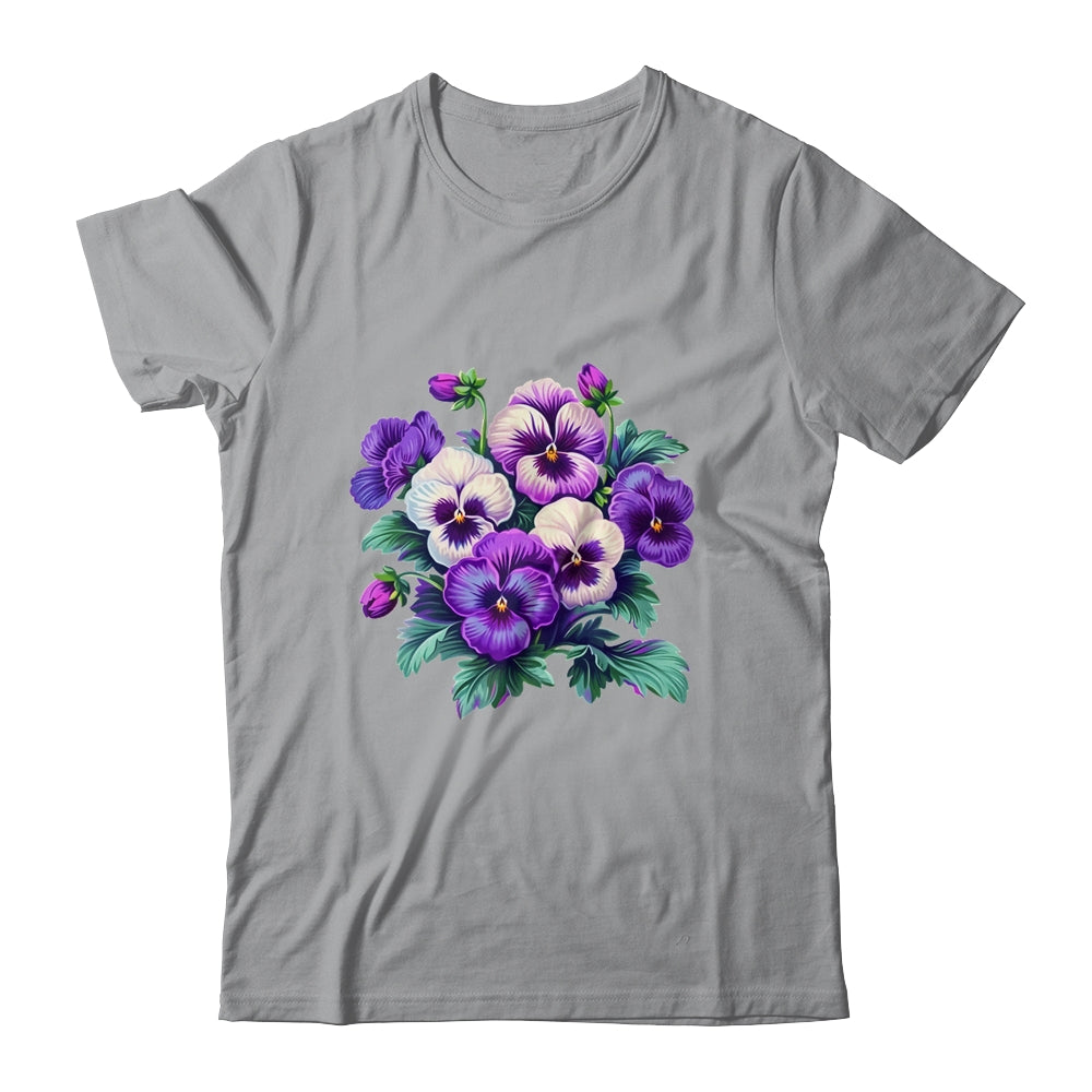 Alzheimer Purple Floral Pansy Dementia Alzheimer's Awareness Shirt & Tank Top | teecentury
