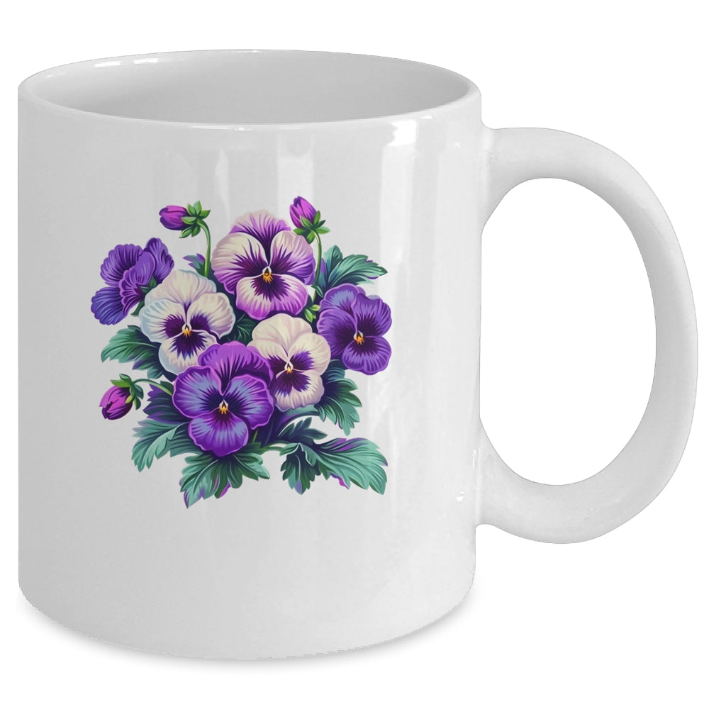 Alzheimer Purple Floral Pansy Dementia Alzheimer's Awareness Mug | teecentury