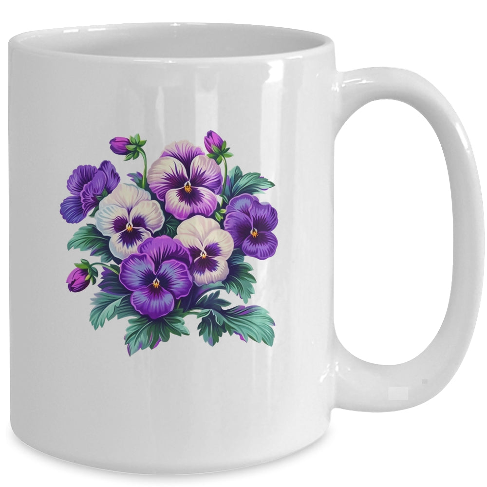 Alzheimer Purple Floral Pansy Dementia Alzheimer's Awareness Mug | teecentury
