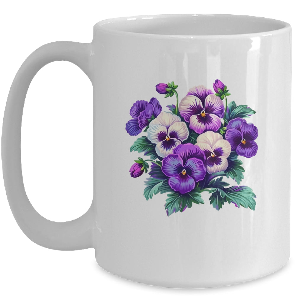 Alzheimer Purple Floral Pansy Dementia Alzheimer's Awareness Mug | teecentury