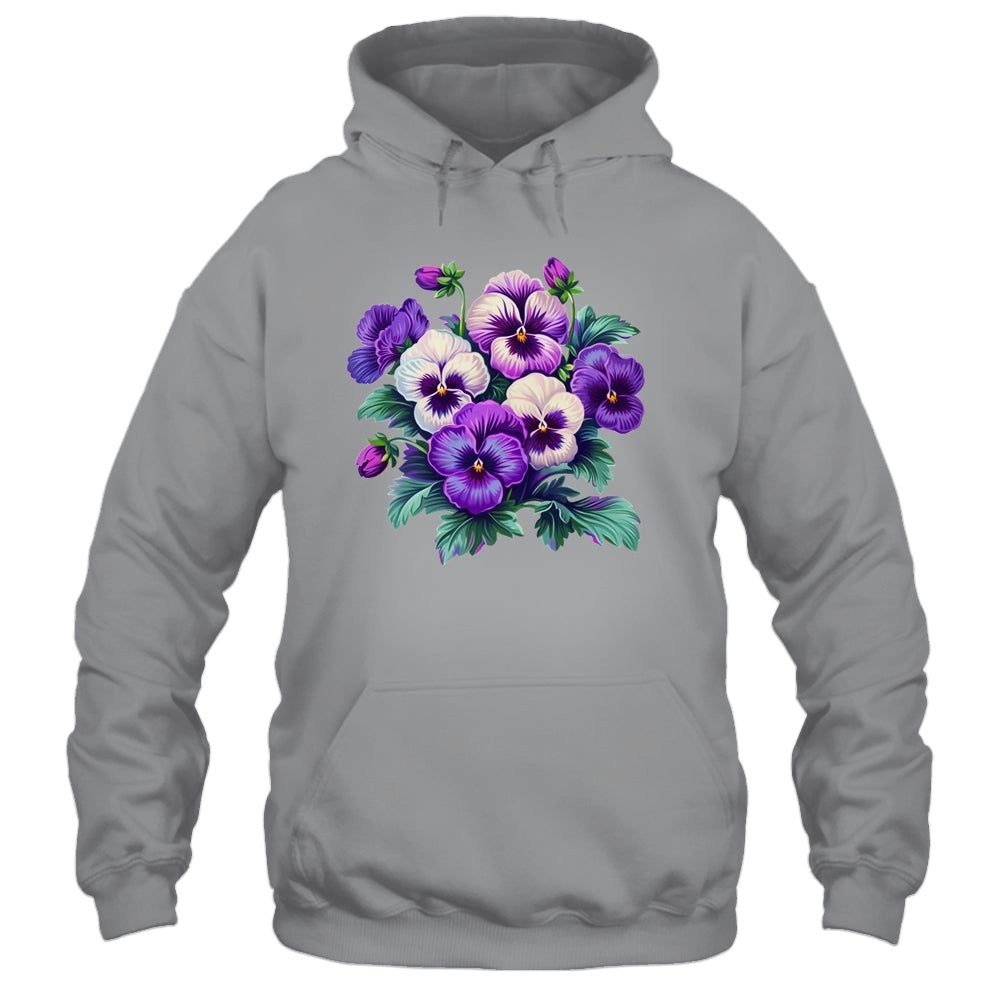 Alzheimer Purple Floral Pansy Dementia Alzheimer's Awareness Shirt & Tank Top | teecentury