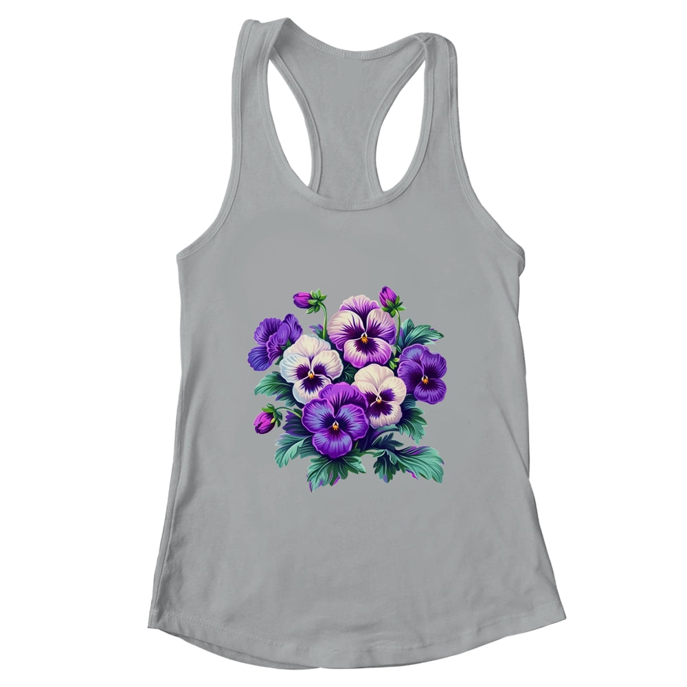 Alzheimer Purple Floral Pansy Dementia Alzheimer's Awareness Shirt & Tank Top | teecentury
