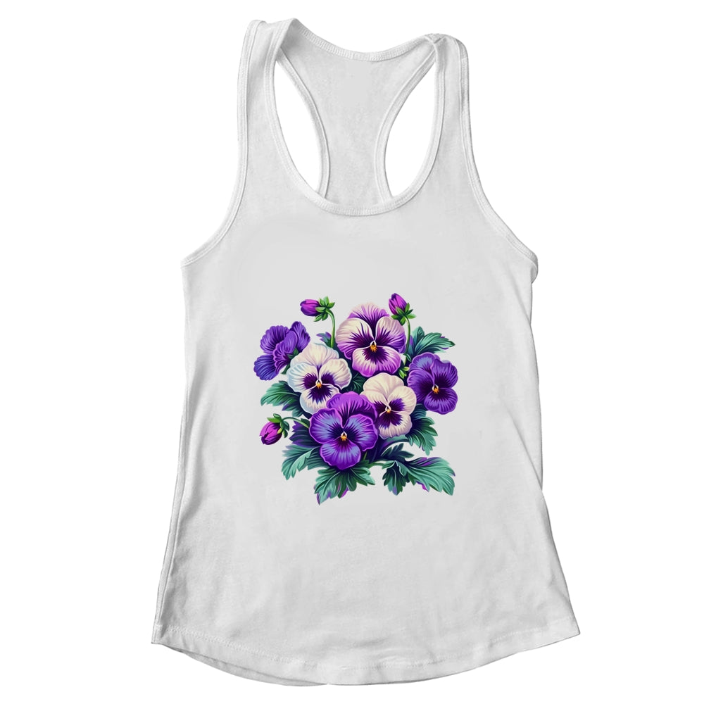 Alzheimer Purple Floral Pansy Dementia Alzheimer's Awareness Shirt & Tank Top | teecentury