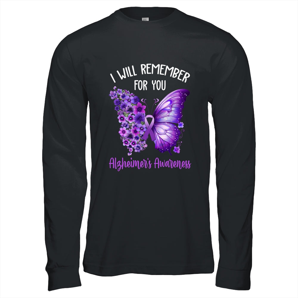 Alzheimer's Awareness I Will Remember You Butterfly Women Shirt & Hoodie | teecentury
