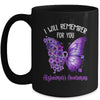 Alzheimer's Awareness I Will Remember You Butterfly Women Mug | teecentury
