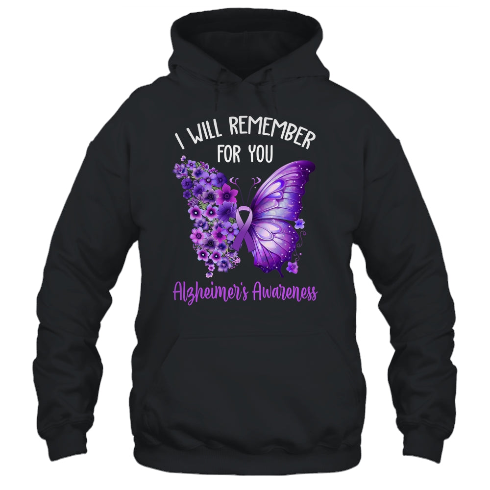 Alzheimer's Awareness I Will Remember You Butterfly Women Shirt & Hoodie | teecentury