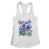 Alzheimer's Awareness Purple Floral Pansy Dementia Butterfly Shirt & Tank Top | teecentury