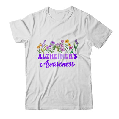 Alzheimer's Awareness Purple Floral Pansy Dementia Retro Shirt & Tank Top | teecentury