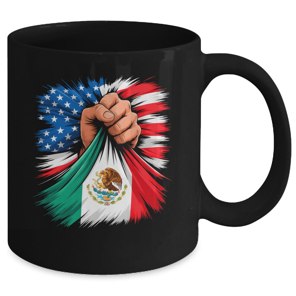 America Mexico Flag Vintage Mexican Roots American USA Mug | teecentury