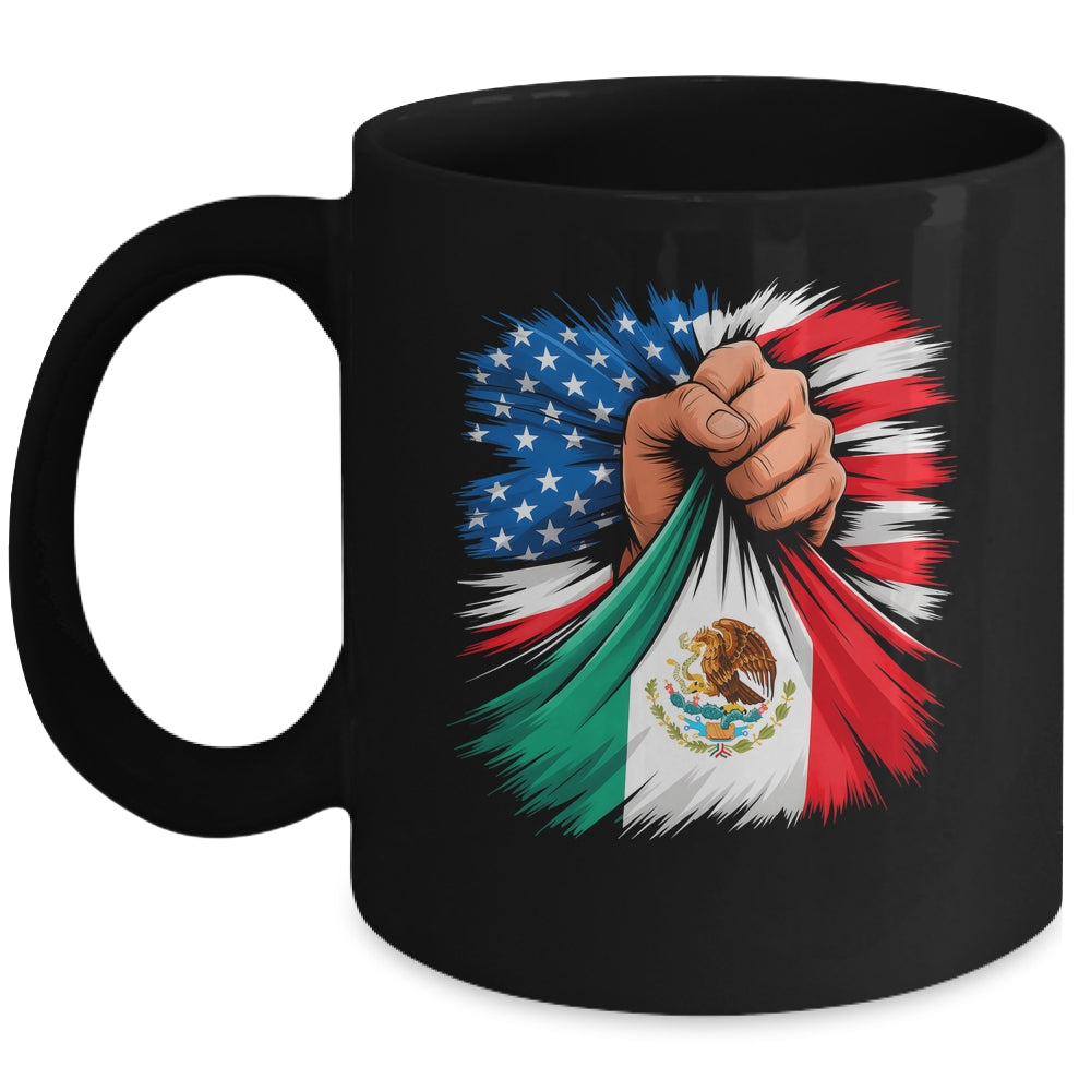 America Mexico Flag Vintage Mexican Roots American USA Mug | teecentury