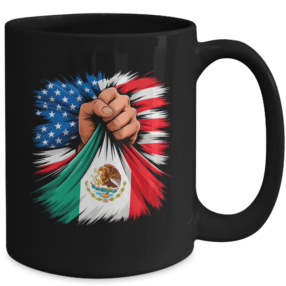 America Mexico Flag Vintage Mexican Roots American USA Mug | teecentury