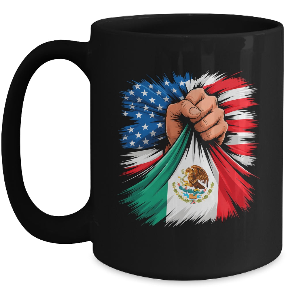 America Mexico Flag Vintage Mexican Roots American USA Mug | teecentury