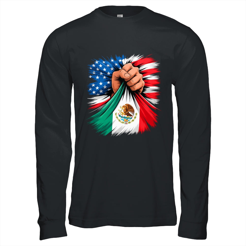 America Mexico Flag Vintage Mexican Roots American USA Shirt & Hoodie | teecentury