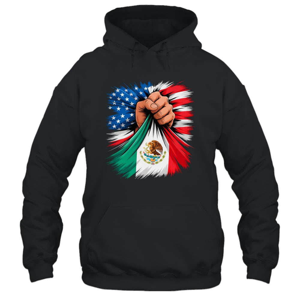 America Mexico Flag Vintage Mexican Roots American USA Shirt & Hoodie | teecentury