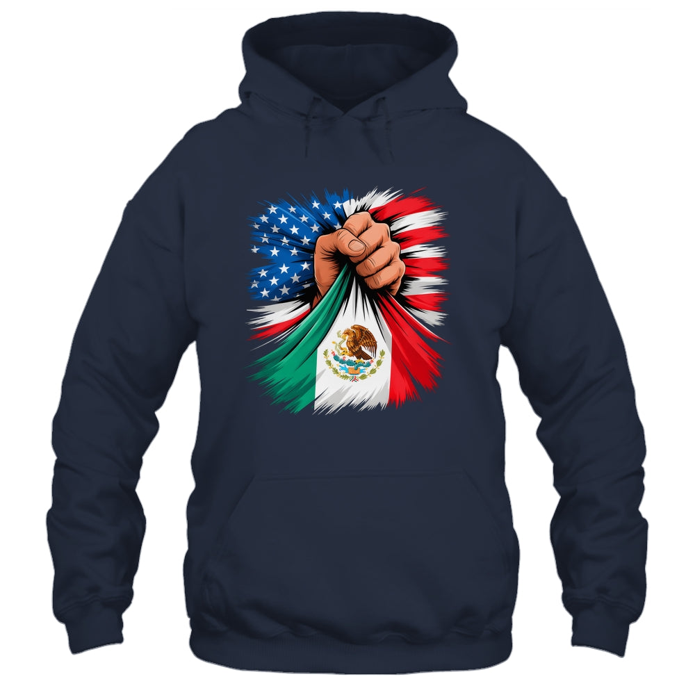 America Mexico Flag Vintage Mexican Roots American USA Shirt & Hoodie | teecentury