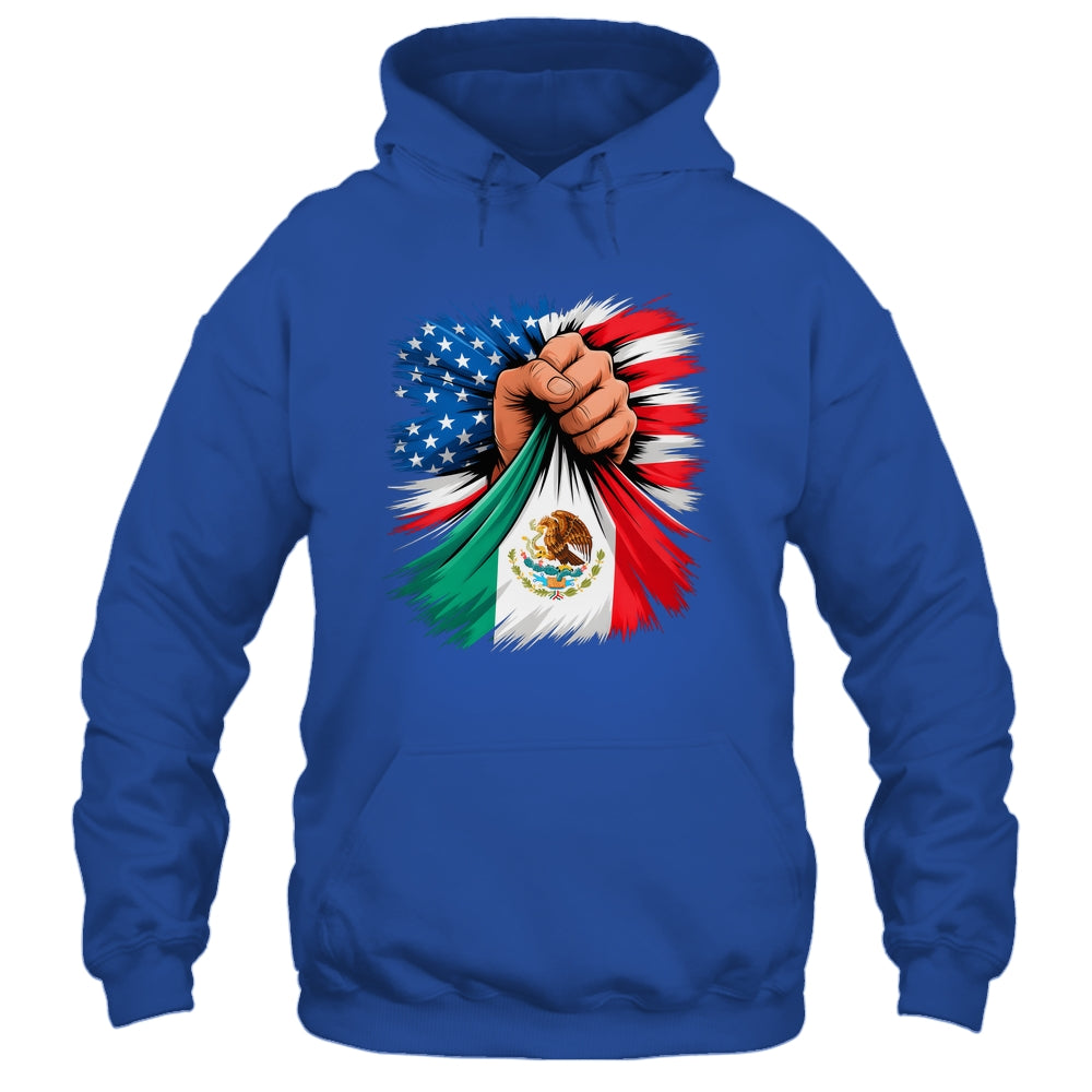 America Mexico Flag Vintage Mexican Roots American USA Shirt & Hoodie | teecentury
