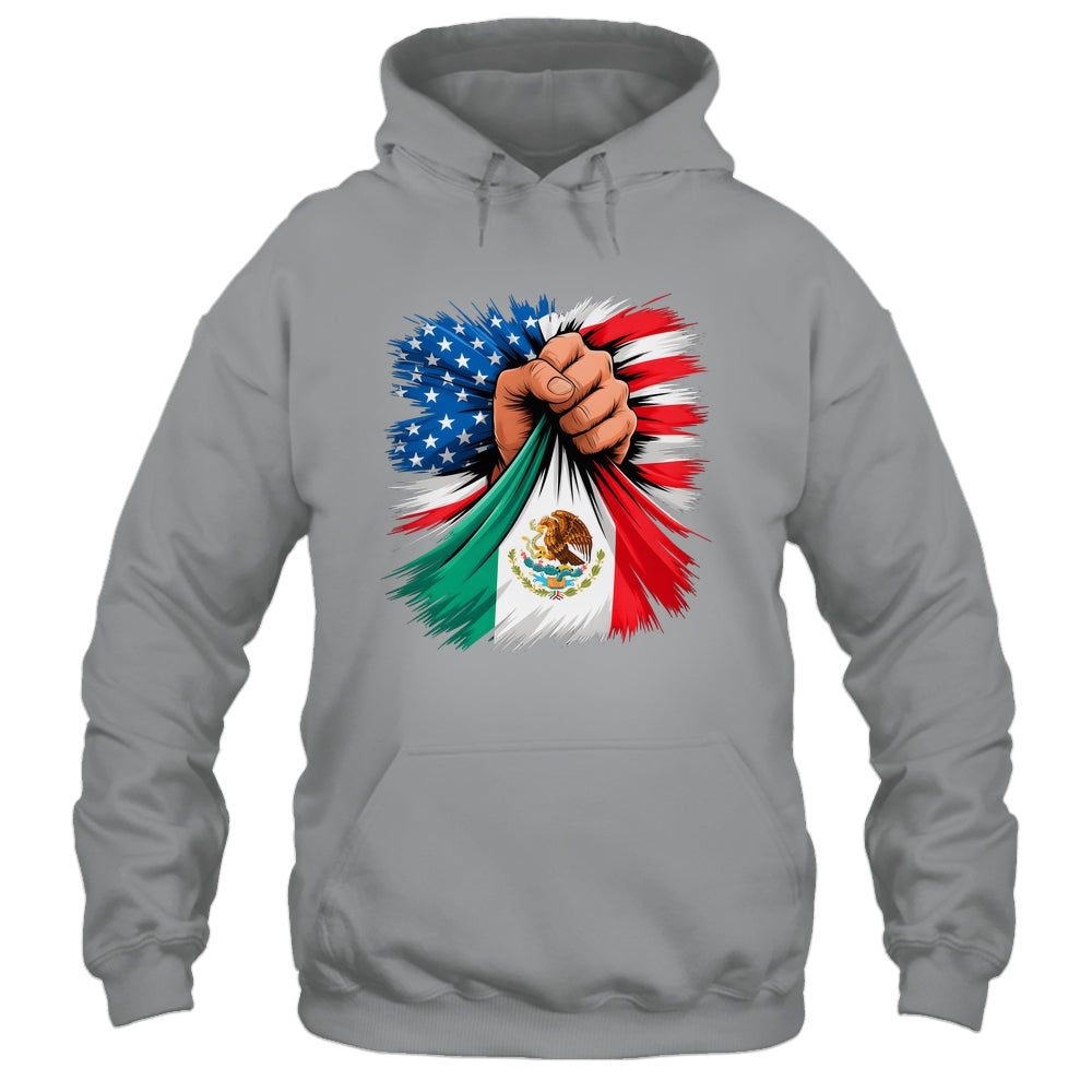 America Mexico Flag Vintage Mexican Roots American USA Shirt & Hoodie | teecentury