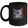 American Cat Sunglasses USA Flag 4th Of July Cat Graphic Mug | teecentury