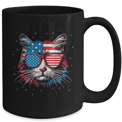 American Cat Sunglasses USA Flag 4th Of July Cat Graphic Mug | teecentury