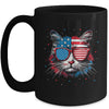 American Cat Sunglasses USA Flag 4th Of July Cat Graphic Mug | teecentury