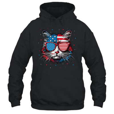 American Cat Sunglasses USA Flag 4th Of July Cat Graphic Shirt & Tank Top | teecentury