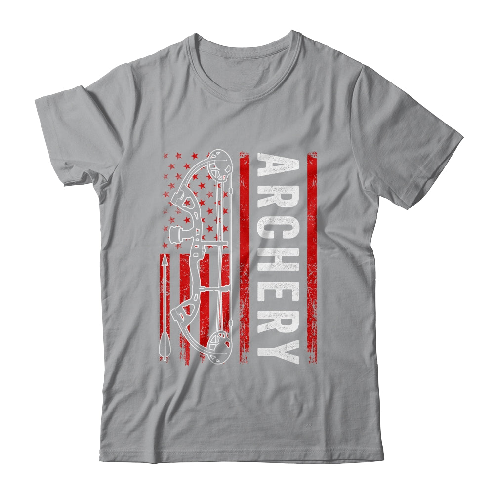 American Flag Archery For Men Bowhunting Bow Deer Hunting Shirt & Hoodie | teecentury